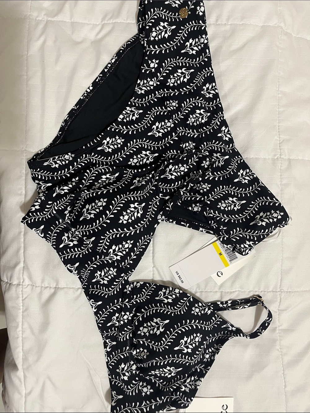 CeCe Black and White Floral Bikini Set